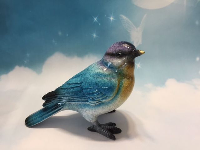 Blue Jay Ceramic Figurine - Bird Home Decor - Pan