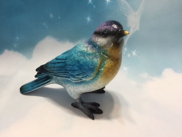 Blue Jay Ceramic Figurine - Bird Home Decor - Pan