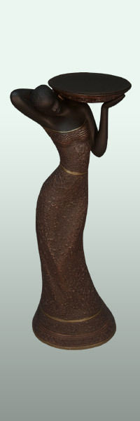 Coffee Colour Woman Candle Holder 14" United Treasures Collectible Figurine