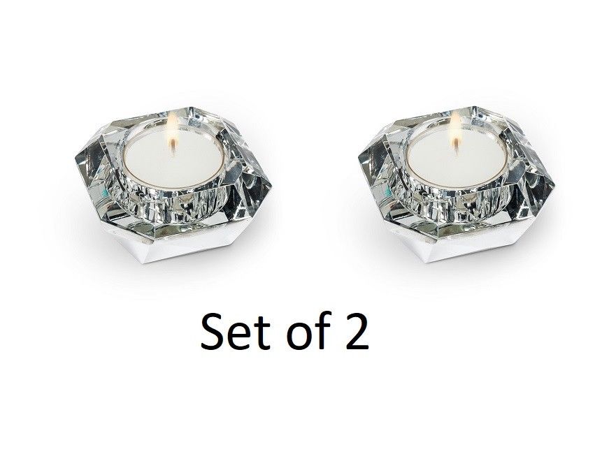 Diamond Cut Square Tealight Candle holder - Comes with Free Soy Tea light - AB