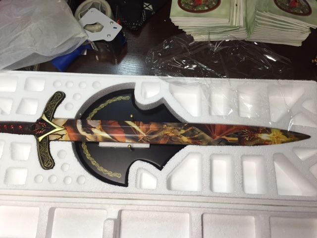 Dragons Doom Replica Wall Decor Resin Sword Dragon Art Bradford Exchange