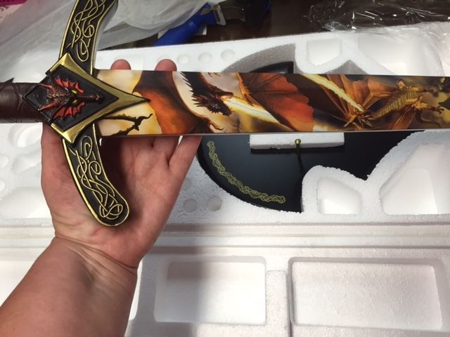 Dragons Doom Replica Wall Decor Resin Sword Dragon Art Bradford Exchange