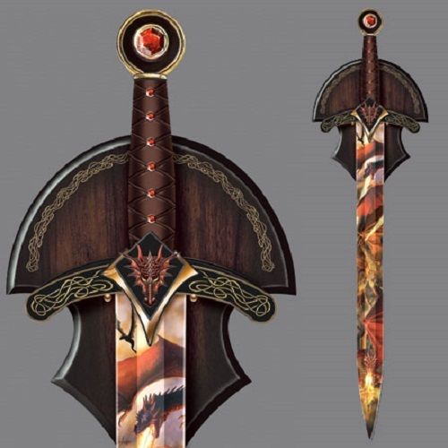 Dragons Doom Replica Wall Decor Resin Sword Dragon Art Bradford Exchange