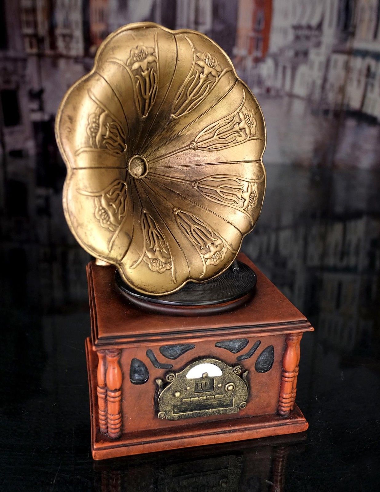 Grama Phone Money Bank Resin 14-222 - Piggy Bank - LB