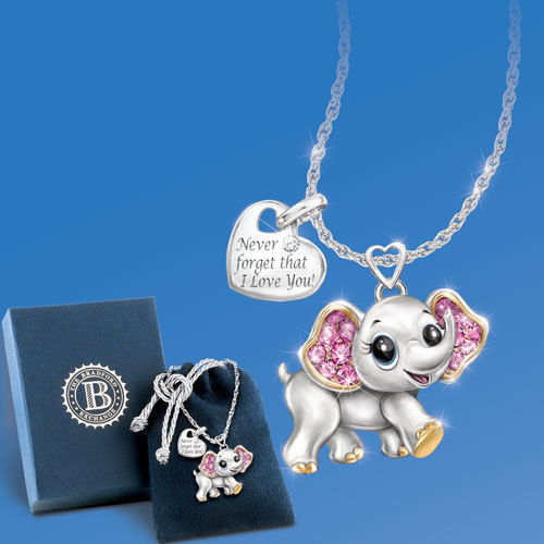 Granddaughter Elephant Necklace Pendant Bradford Exchange WE SHIP WORLDWIDE