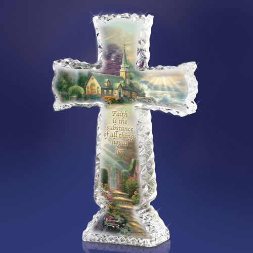 Hope Inspirations of Hope Cross Figurine - Thomas Kinkade - Bradford Exchange
