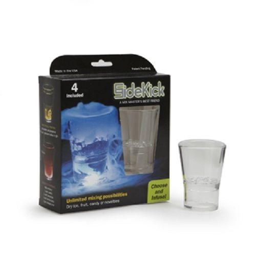 Set of 4 - 2 piece Shot Glasses Plastic Great with Dry Ice, Candy, Fruit