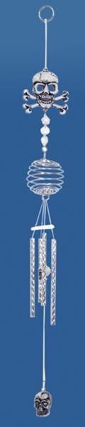 Skull and Bones with Spring Chimes 22 inches - RAI 16531