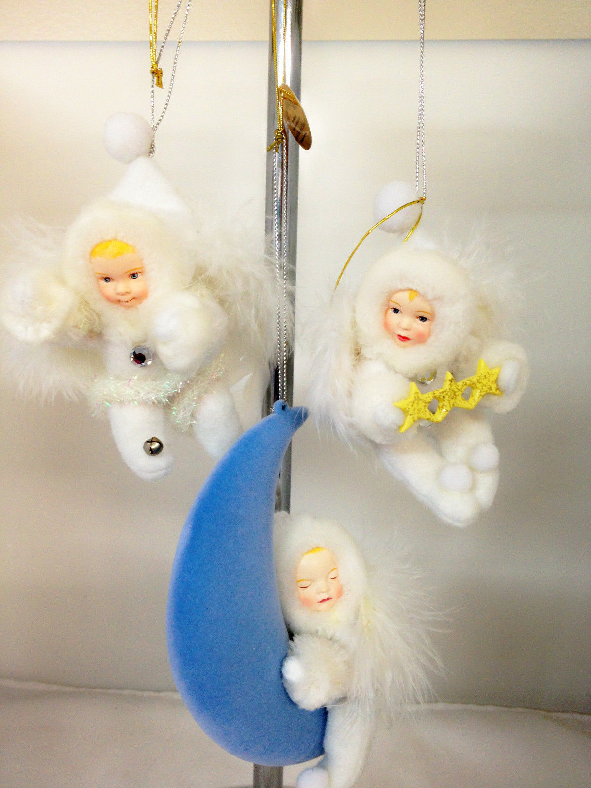 Snowflake Angel Set of 3 Ornament s - Angel Bradford Exchange Baby Christmas