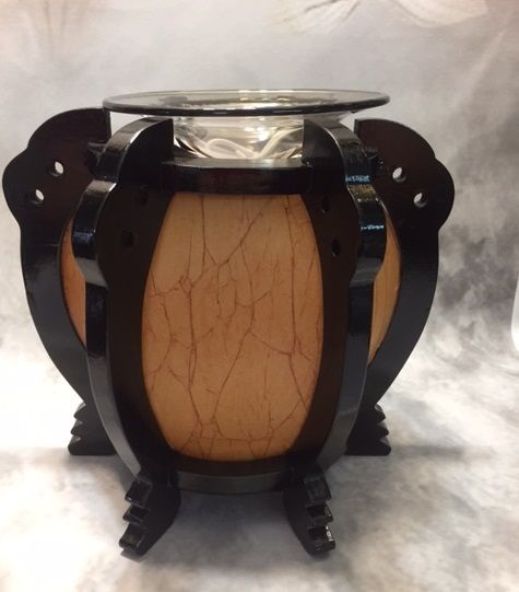 Wood and Glass Lamp Burner Warmer Soy Oils Fragrance Oil Burner D451