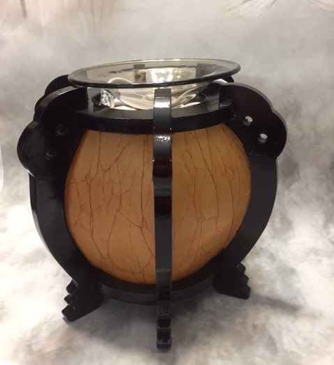 Wood and Glass Lamp Burner Warmer Soy Oils Fragrance Oil Burner D451