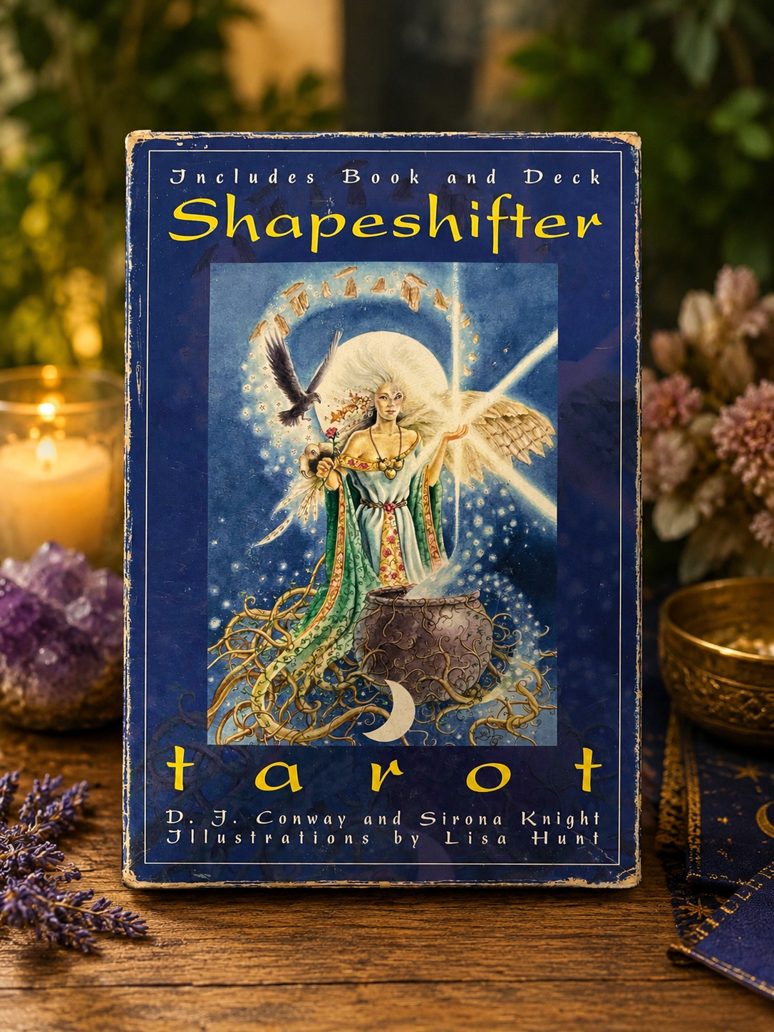 Vintage Shapeshifter Tarot Deck & Book Set by D.J. Conway & Sirona Knight USED