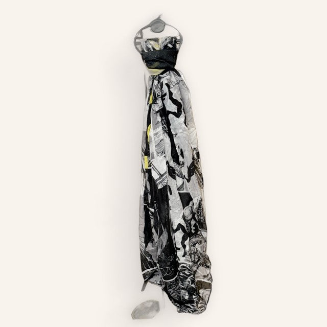 Batman Scarf Black and White and Yellow