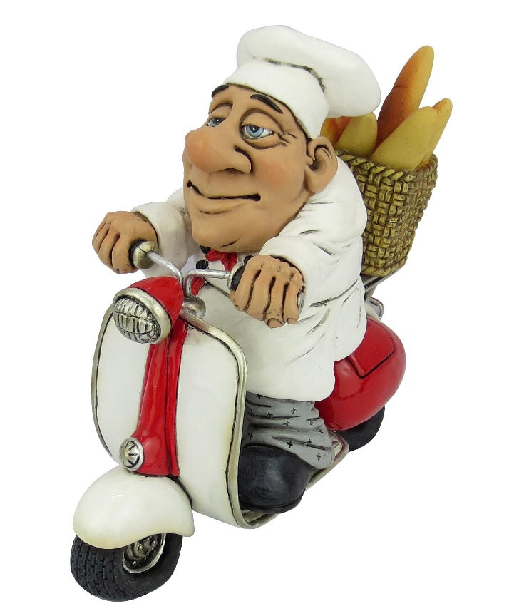 Grumpy Jon Chef on Scooter Figurine