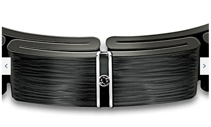 Ion-Plated Men's Wellness Bracelet With Black Sapphire Bradford Exchange