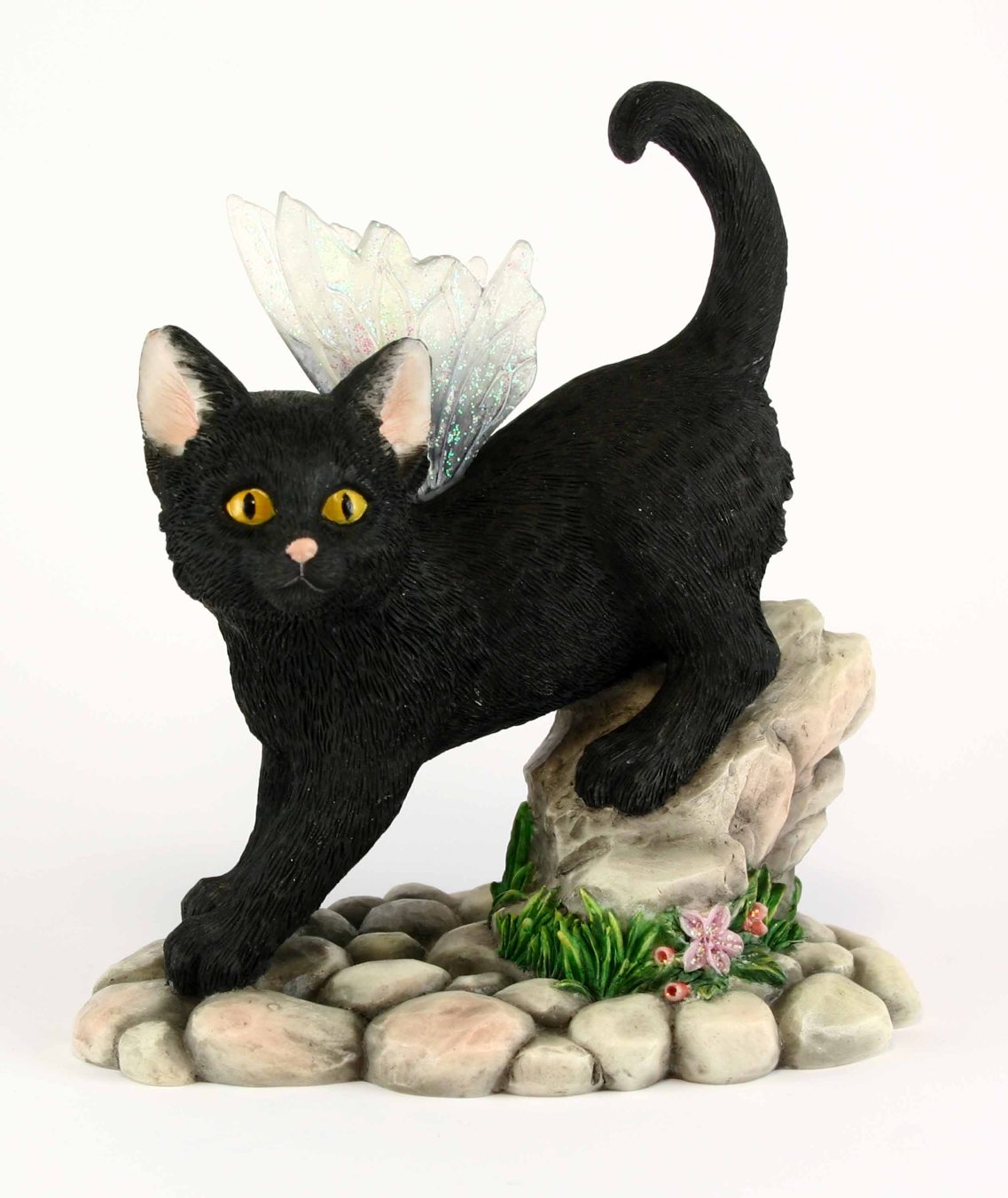 Midnight Black Cat Faerie Glen Fairy Figurine Fairysite