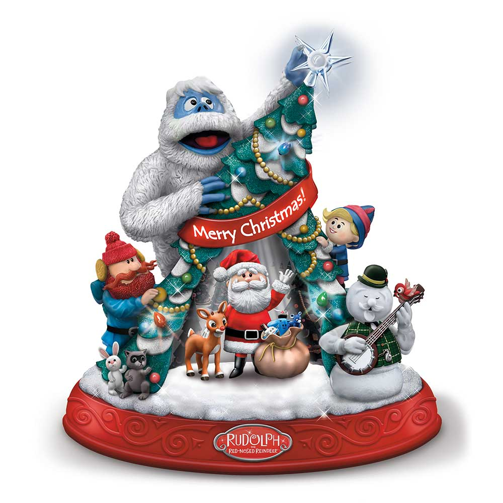 Santa & Rudolph lighted figurine – product photo