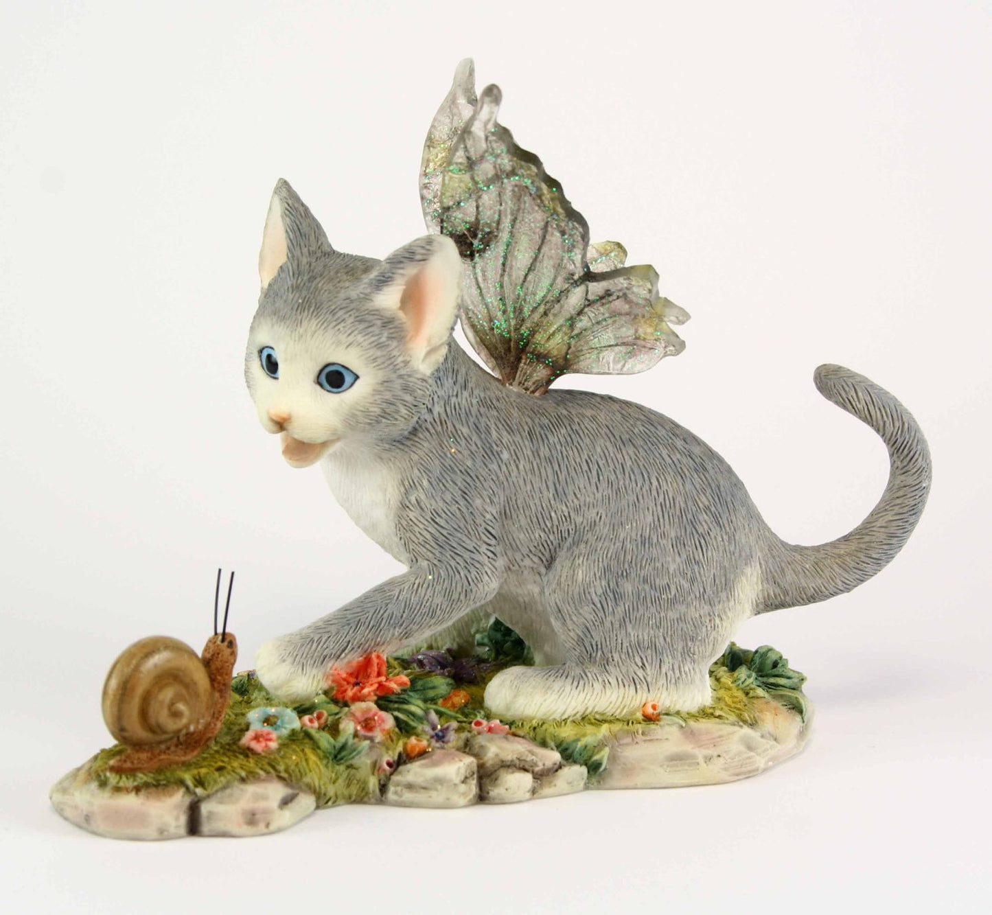 Shadow Grey Cat Faerie Glen Fairy Figurine Fairysite
