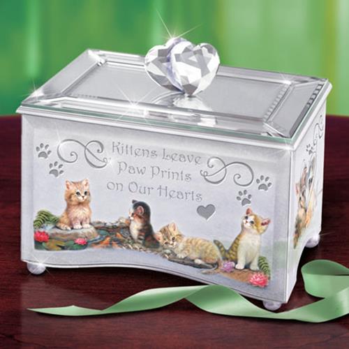 Purr-fect Reflections of Love Cat Trinket Musical Box Bradford Exchange