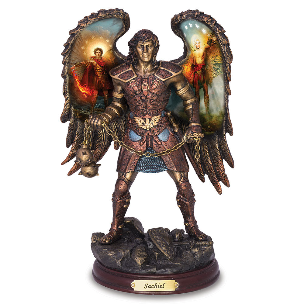 SACHIEL: COVERING OF GOD Bronze Archangel Bradford Exchange