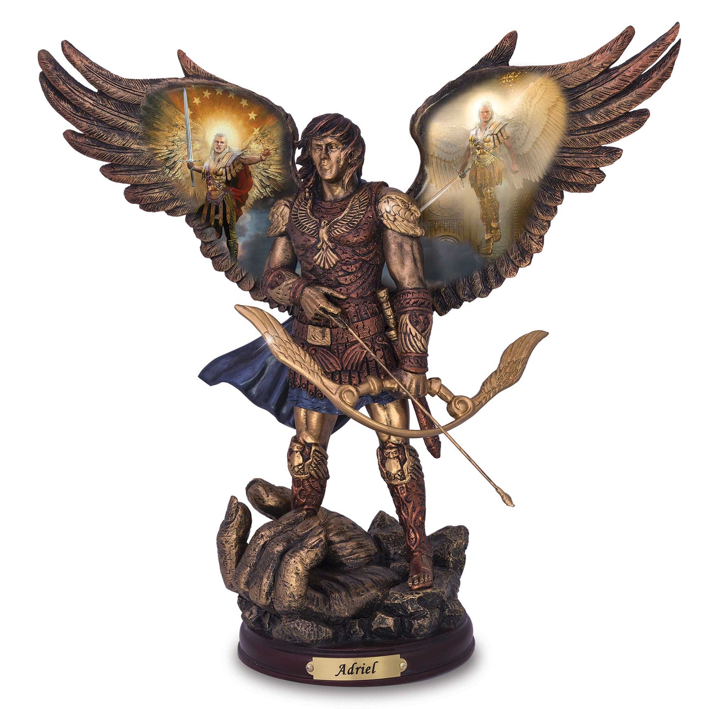 ADRIEL: GOD IS MY HELP Bronze Arch Angel Bradford Exchange