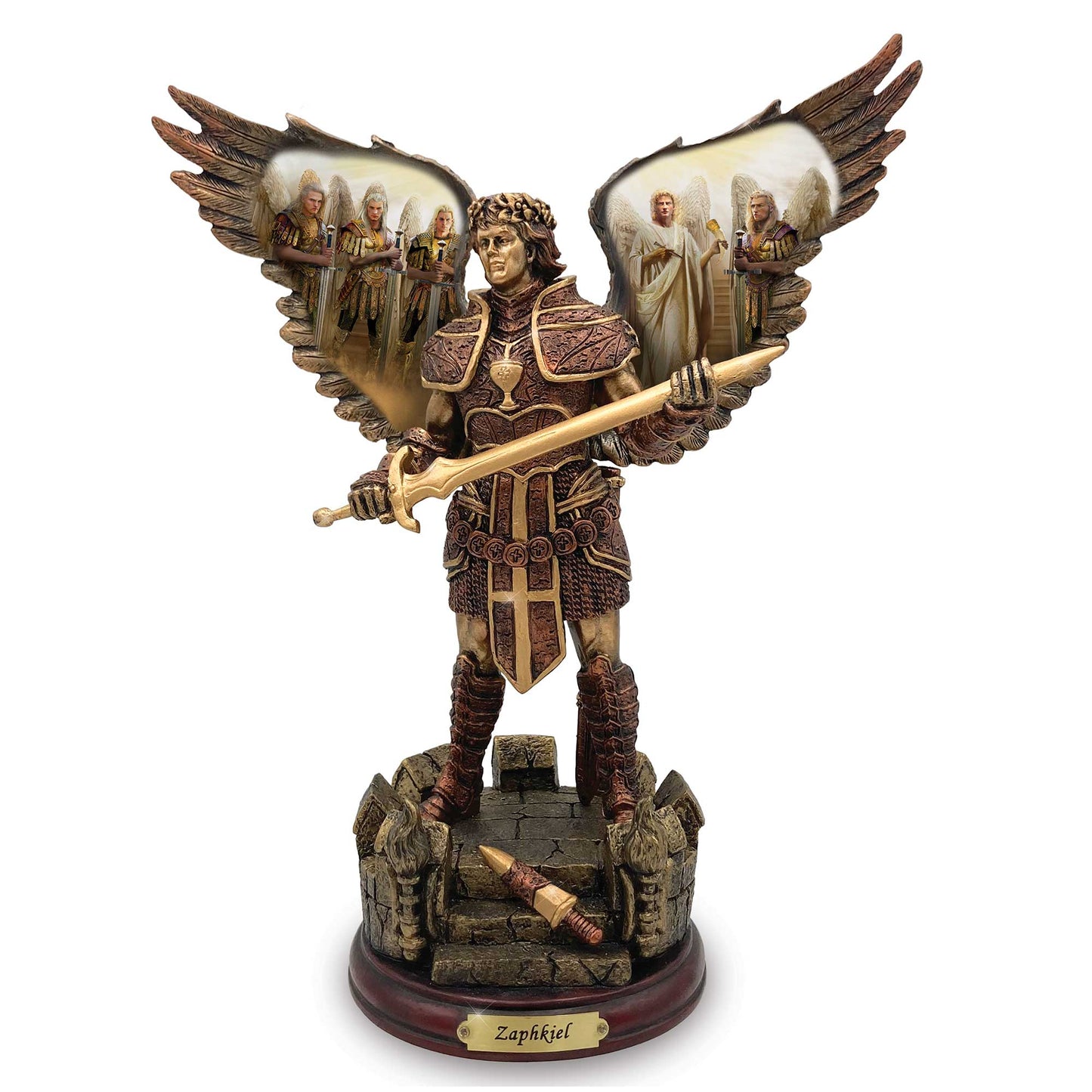 ZAPHKIEL: BEHOLDER OF GOD Bronze Archangel Bradford Exchange