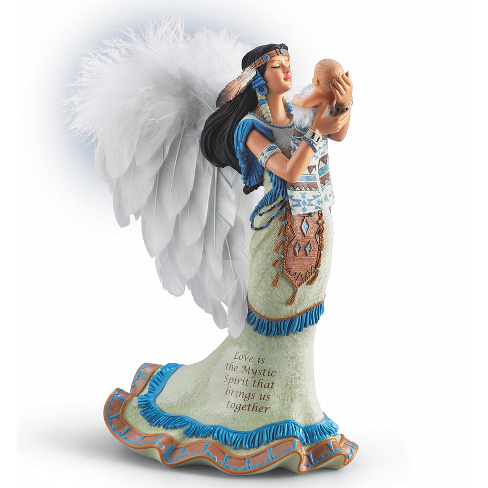 Majesty of Love Native Angel Figurine with Baby Statue Bradford Exchange