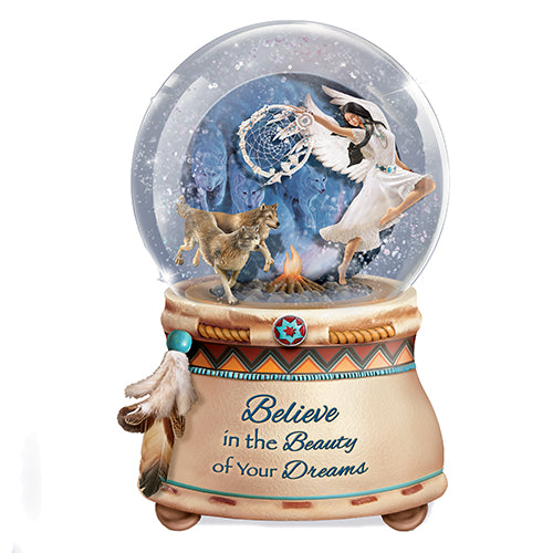 Mystical Dreams Native Indian Glitter Water Globe Bradford Exchange