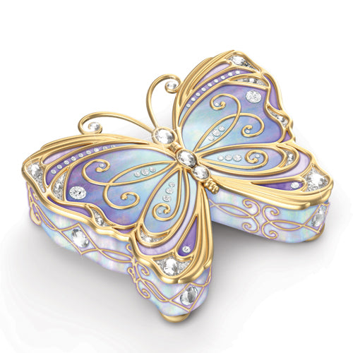 Precious Jewel to Treasure Butterfly  Music  / Trinket Box Bradford Exchange