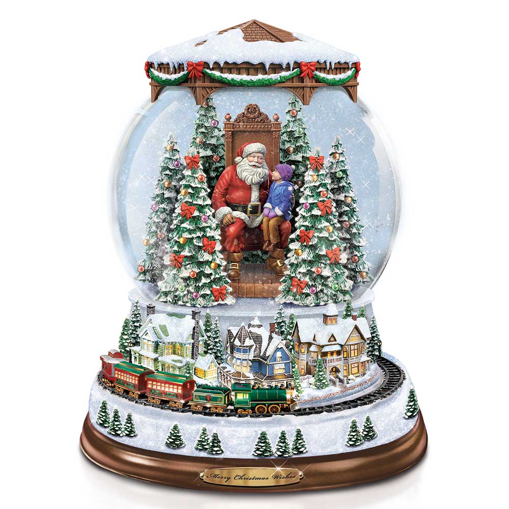 Visit with Santa Christmas Thomas Kinkade Water Globe Bradford Exchange