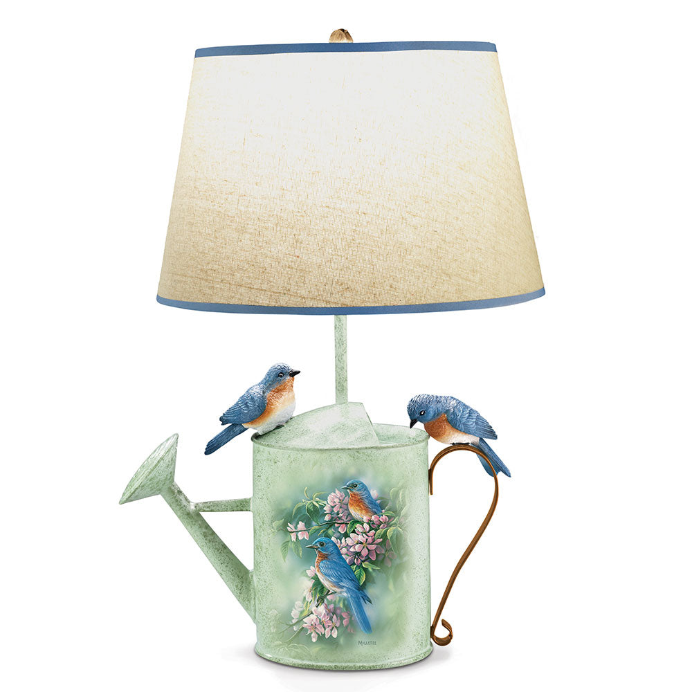 Country Bluebirds Table Top Lamp Bradford Exchange