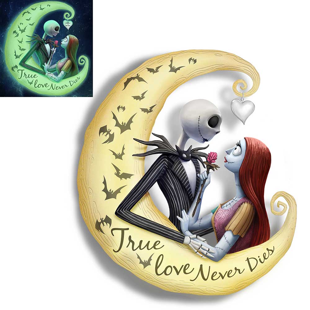Disney Nightmare Before Christmas Jack Sally True Love Never Dies Wall Plaque