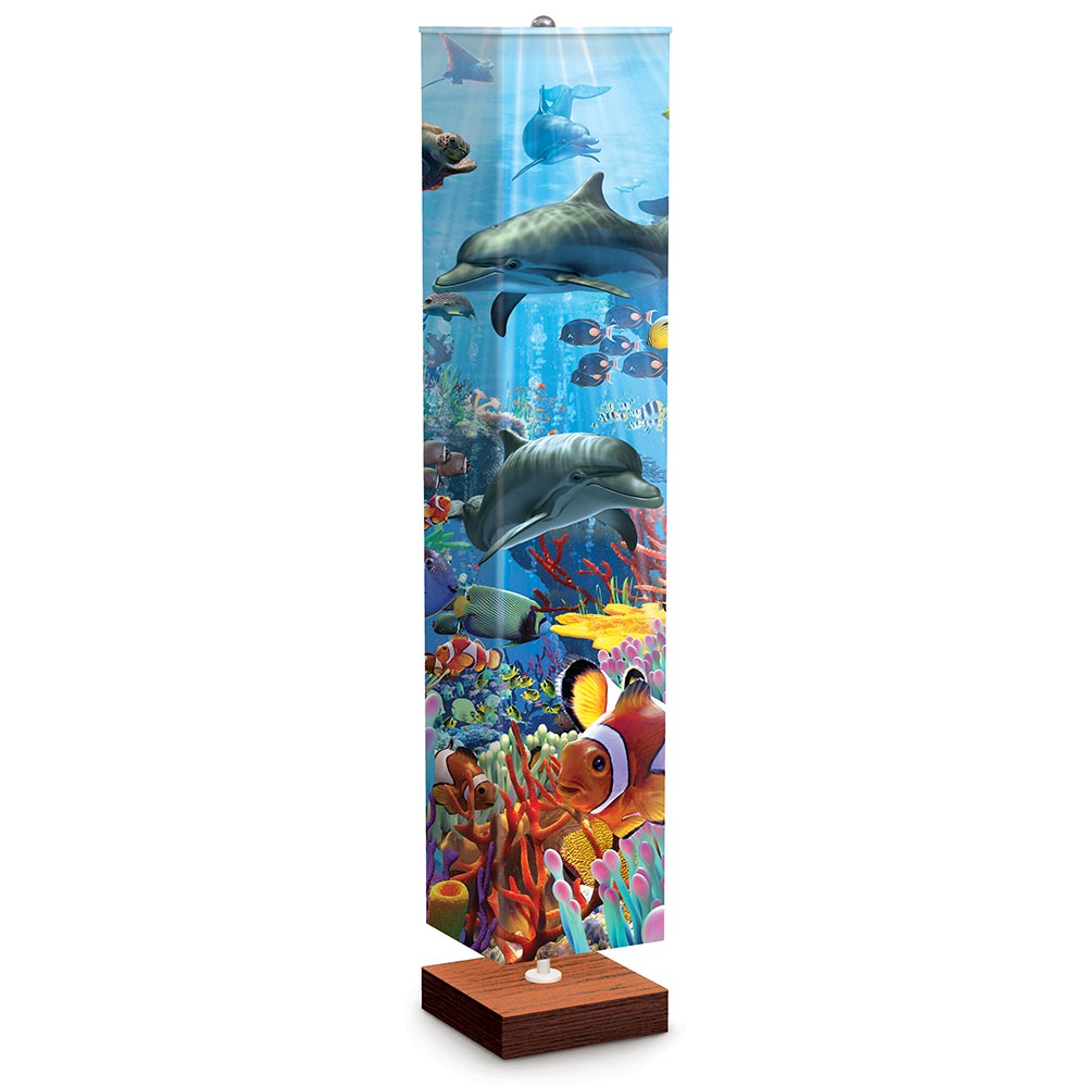 Marine Life Fish Mammals Floor Lamp Fabric Shade Bradford Exchange
