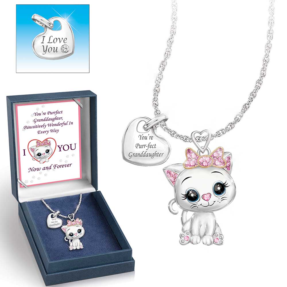 You’re Purr-fect to Me Granddaughter Cat Pendant Necklace – Bradford Exchange