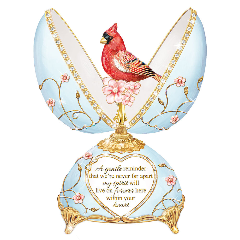 Heavenly Messenger Cardinal Heirloom Egg Musical Figurine Bradford Exchange