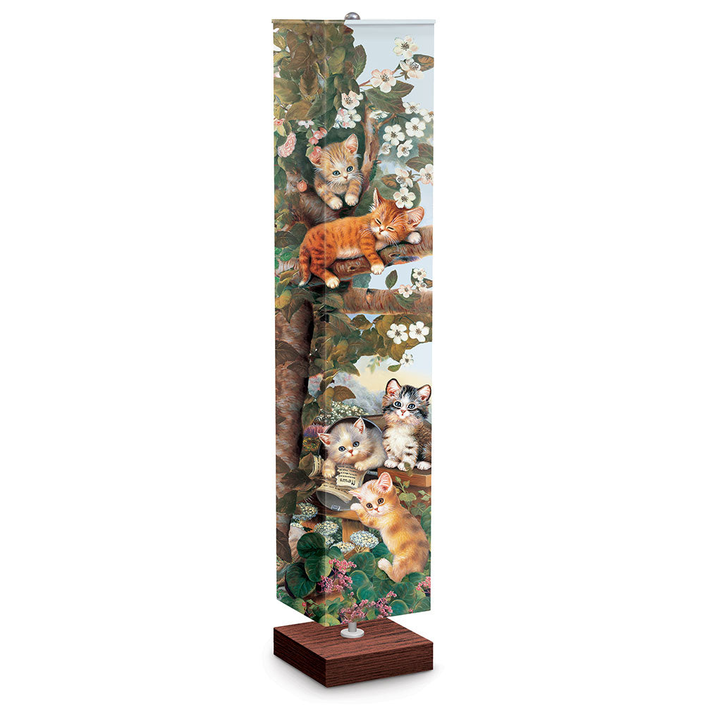 Springtimes Kitten Cat Floor Lamp Material Shade Bradford Exchange