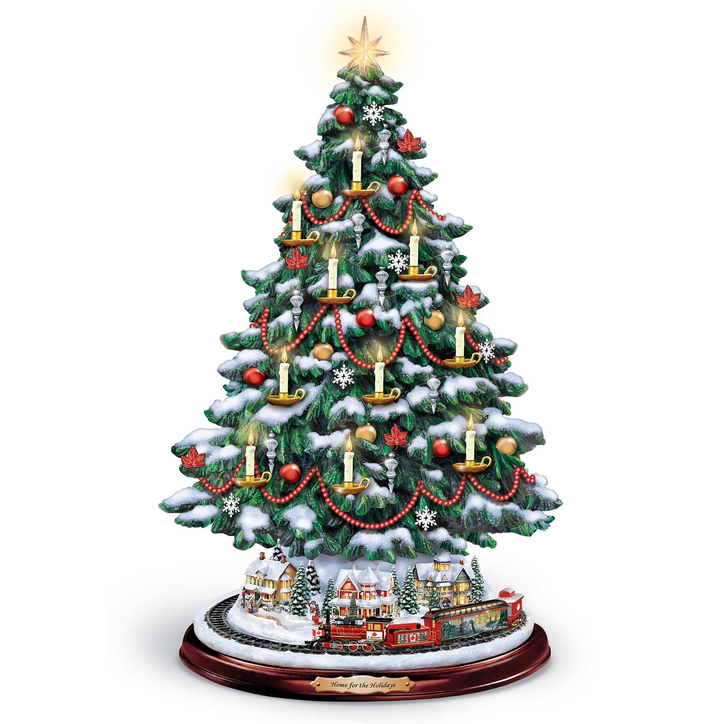 Home for the Holidays Train Tree Figurine Bradford Exchange