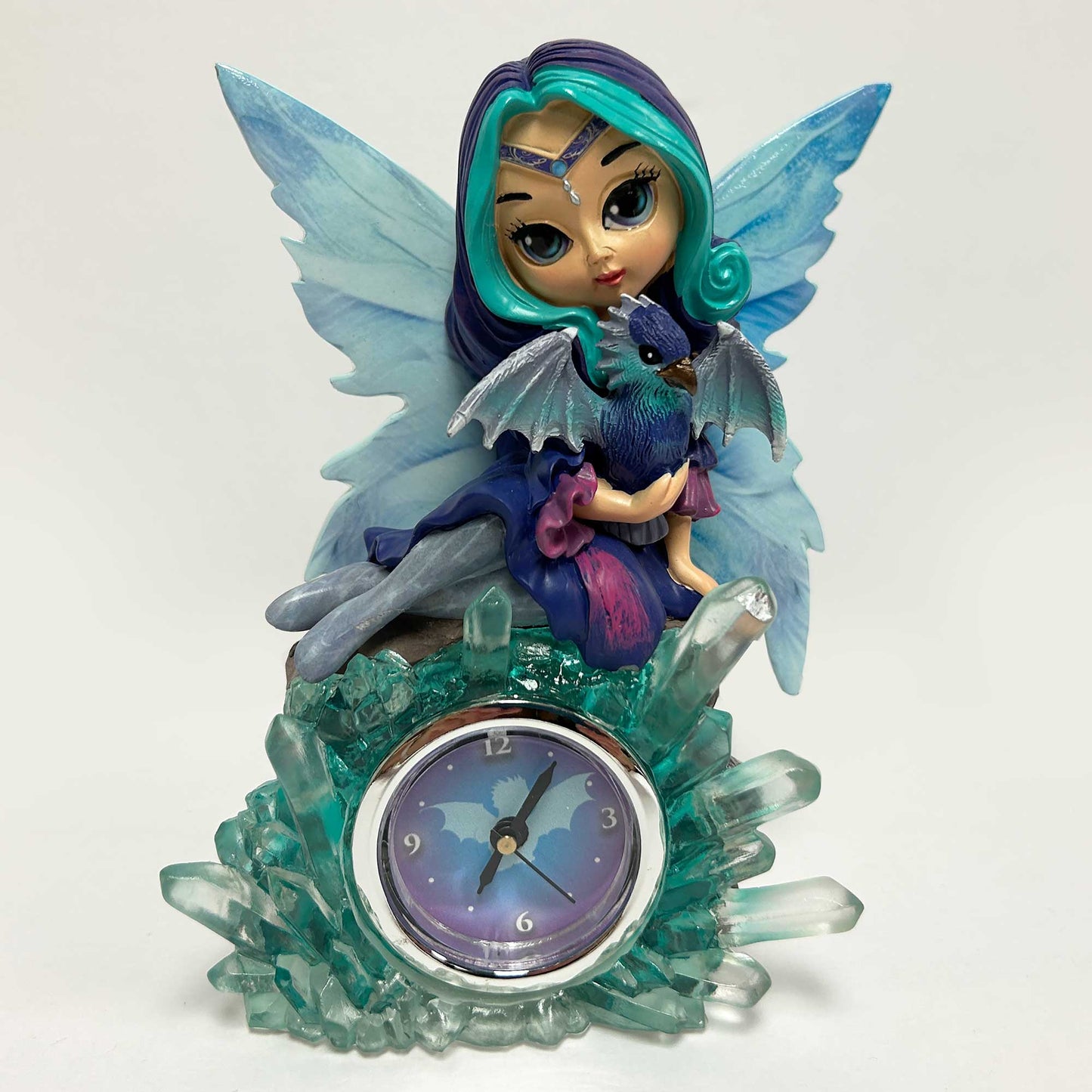 Enchanted Frostwing Fairy Dragonling Fantasy Clock Jasmine Becket-Griffith