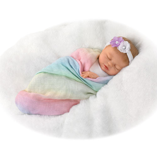 Swaddled So Sweetly Baby Doll Real Touch 17" Vinyl Ashton Drake