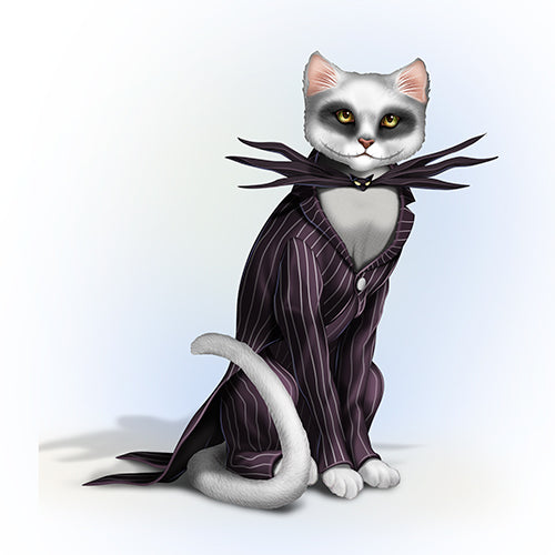 Disney Nightmare Before Christmas Purr-fectly Jack Cat Figurine