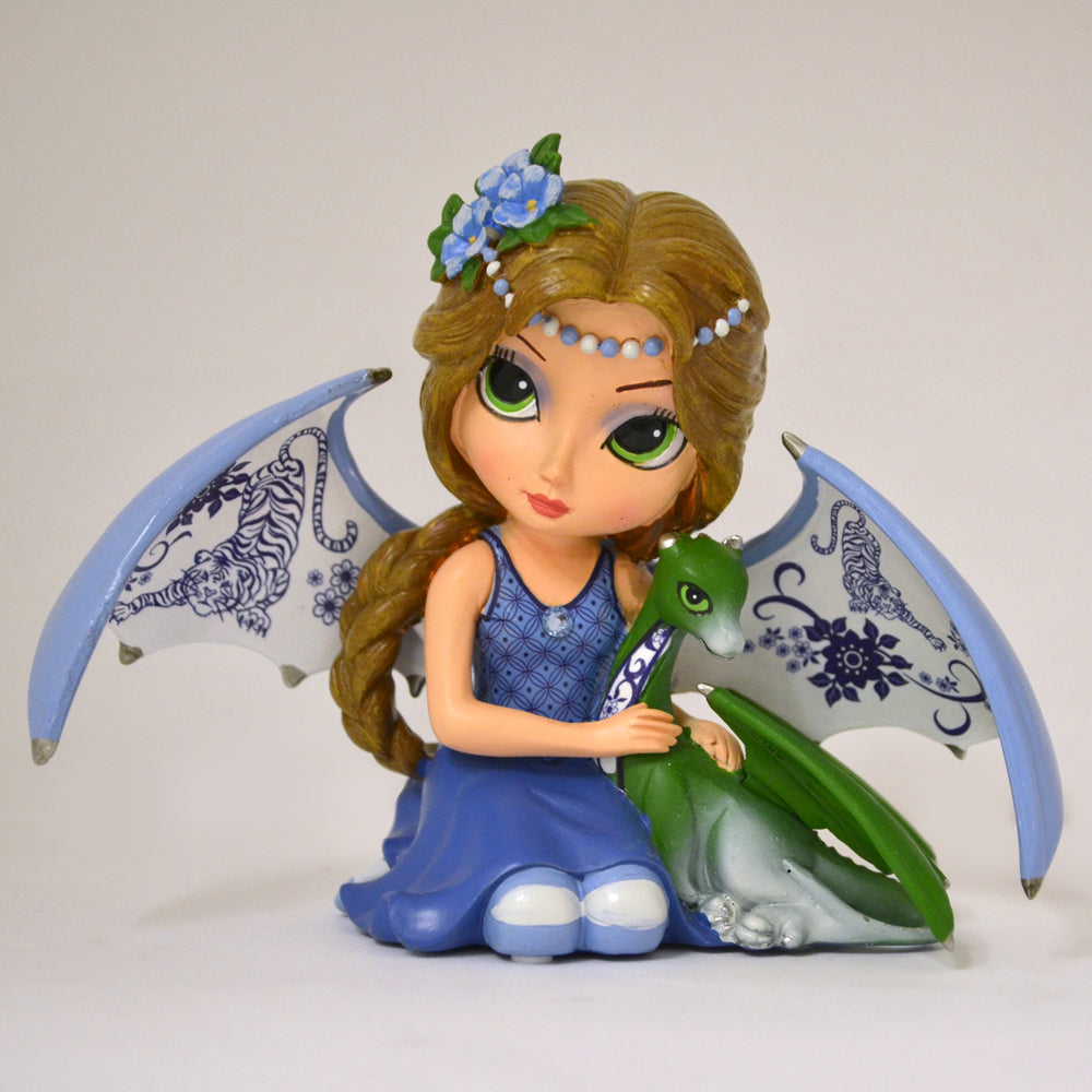 Lifelong Journey Together Blue Willow Fairy with Dragon Figurine - Jasmine Becket-Griffith