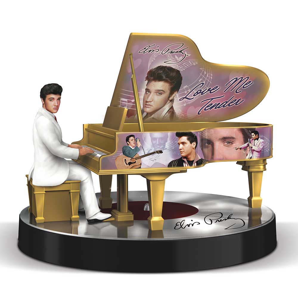 Elvis Golden Piano Musical Figurine Bradford Exchange