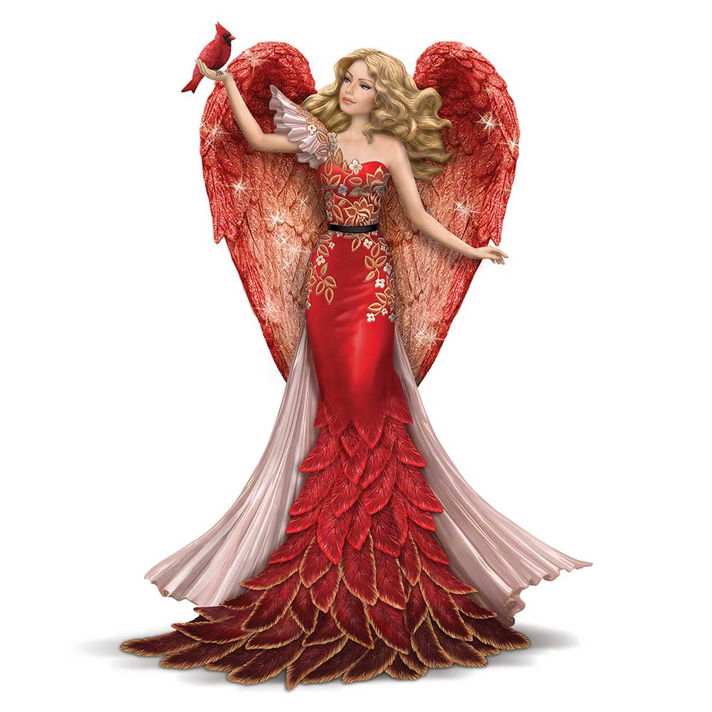 Nene Thomas Wings of Peace with Cardinal Angel Figurine