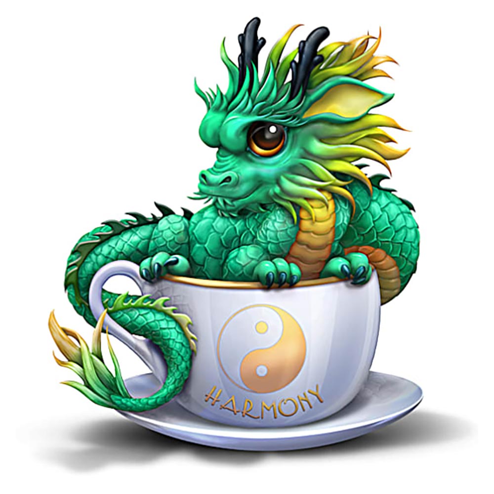 Harmony Dragon in a Teacup Hamilton Collection Kayomi Harai Dragonling Teacup
