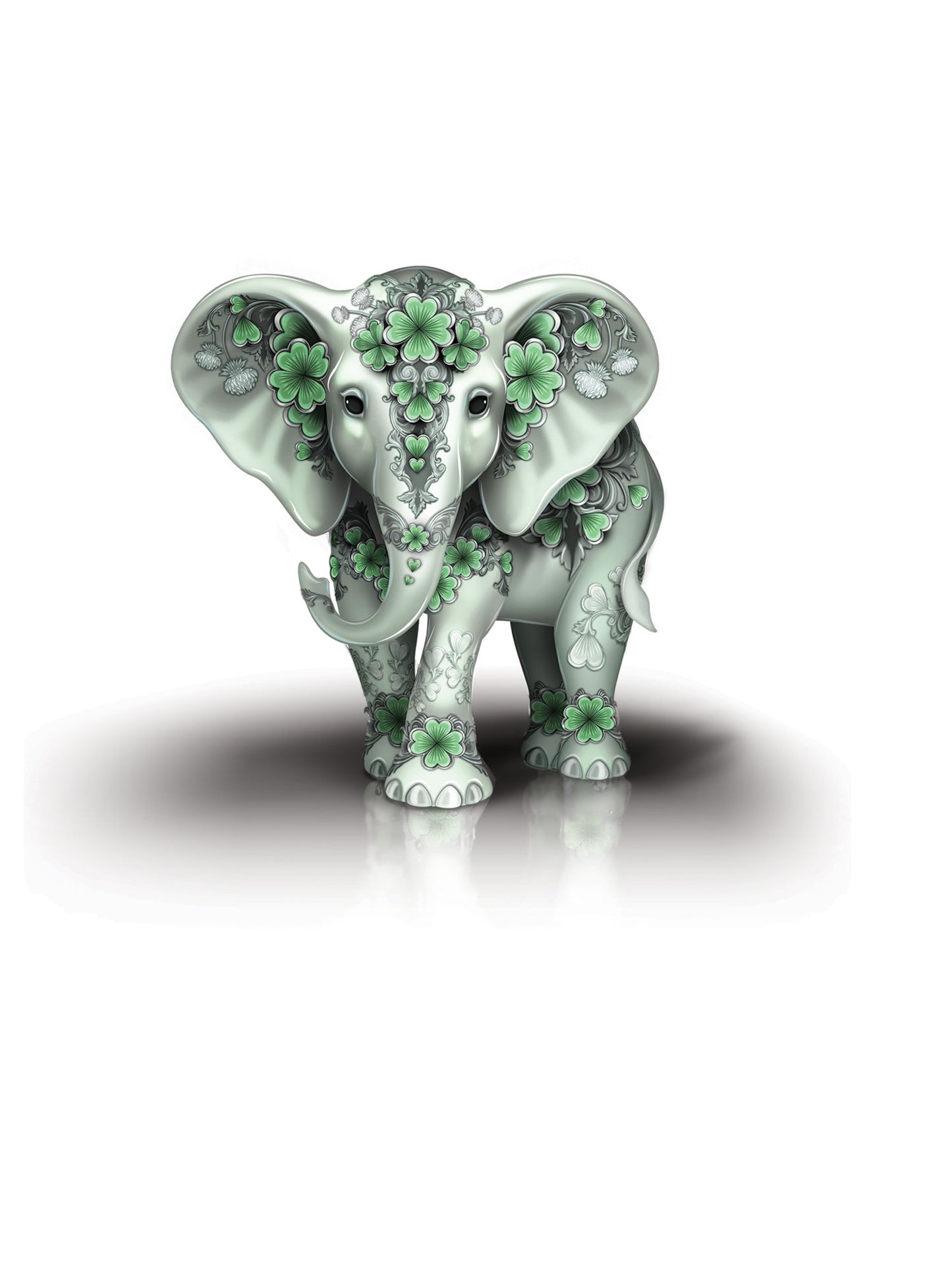Blessings of Good Luck Irish Elephant Figurine / Statue Bradford Exchange