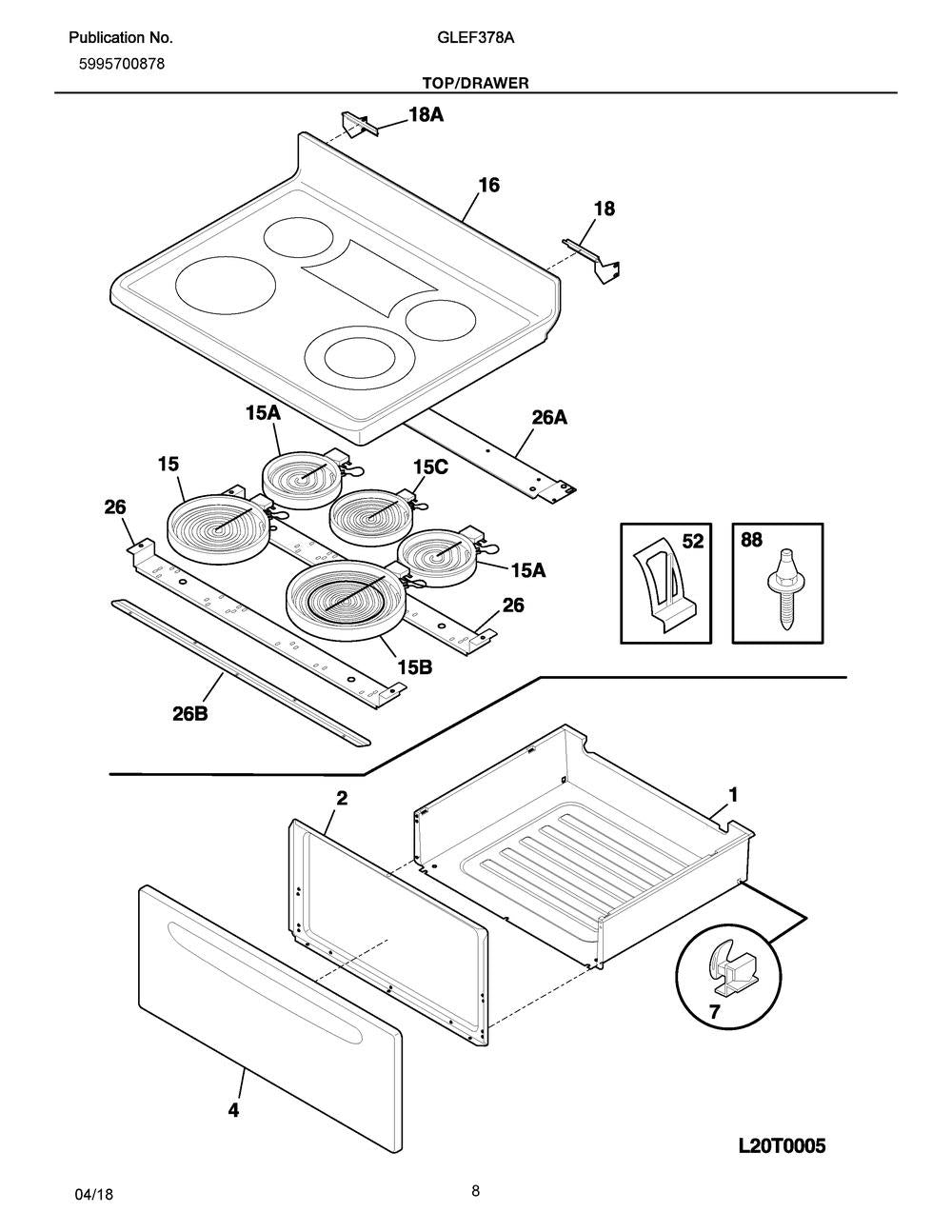 Frigidaire 318198817 Range Radiant Surface Element, 6", 1200W
