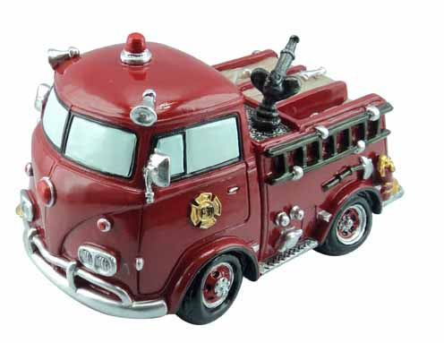 Grumpy Jon Firetruck Bank Figurine World of Groggs - The Comical World