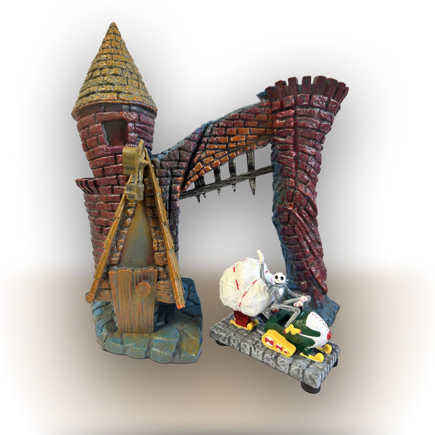Disney Town Gate Jack Snowmobile Nightmare Before Christmas Black Light Village