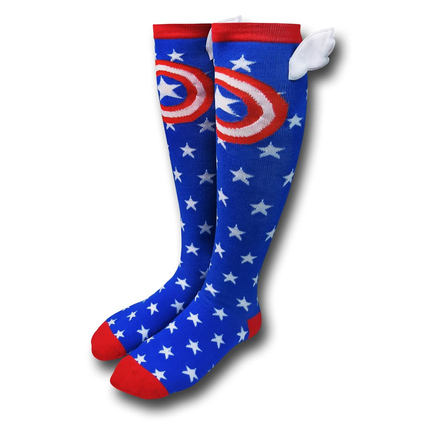 Captain America Man Knee High Socks with Wings Marvel Disney