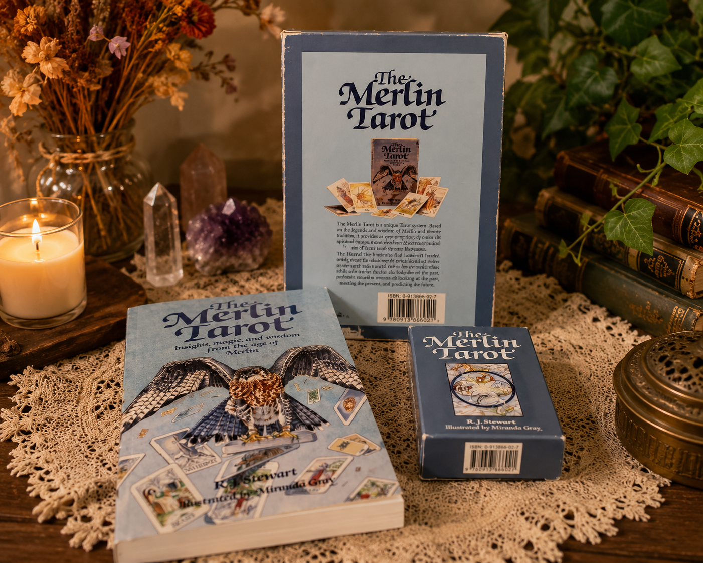 ✨ The Merlin Tarot Complete Deck & Book Set by R.J. Stewart & Miranda Gray